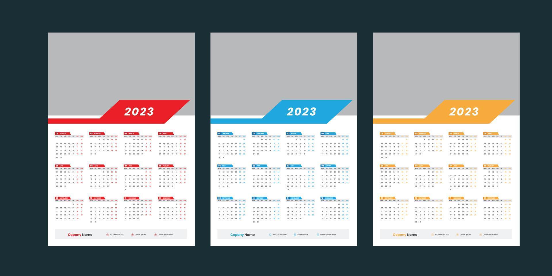 Wall Calendar 2023 vector