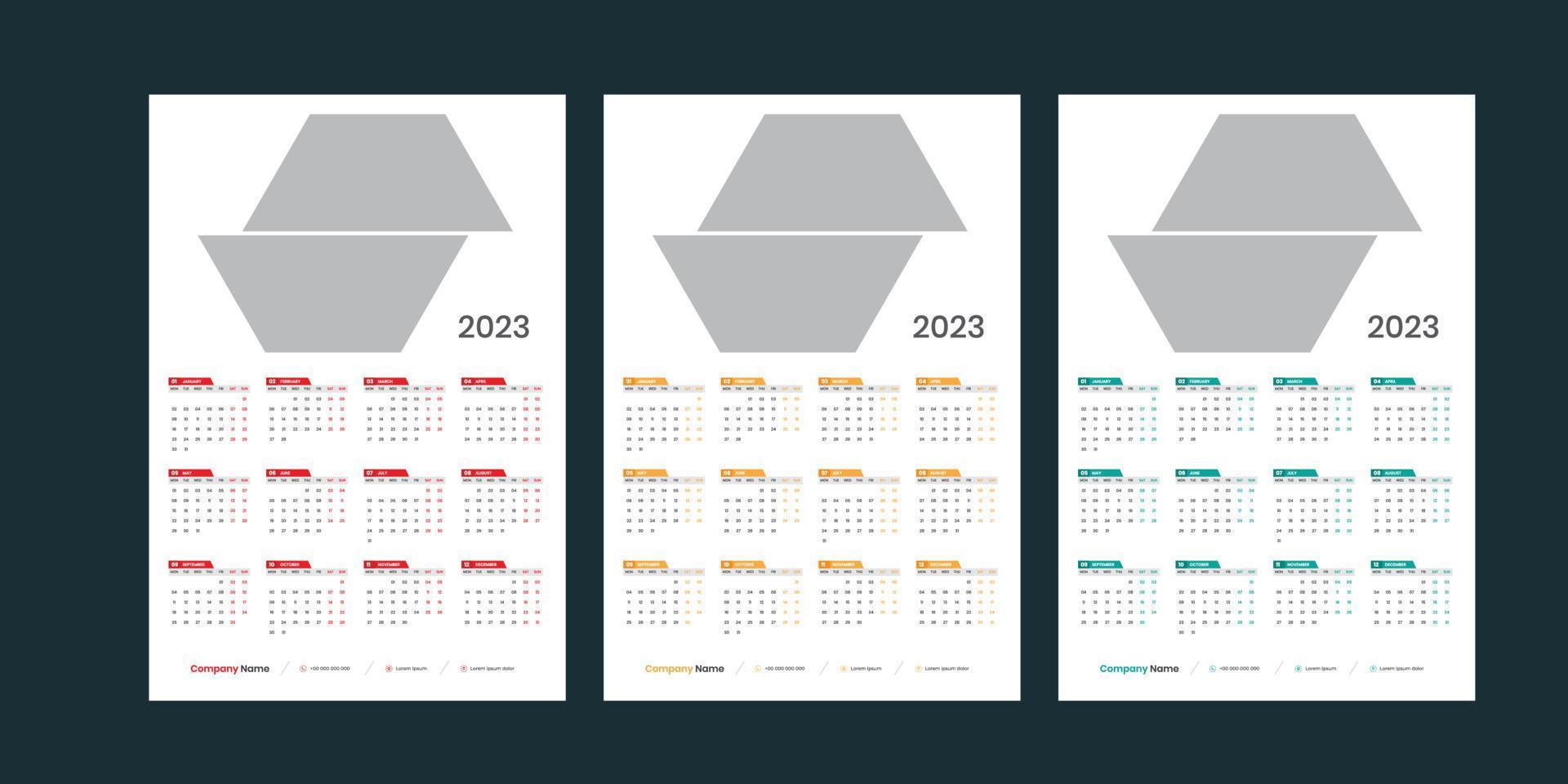 Wall Calendar 2023 vector