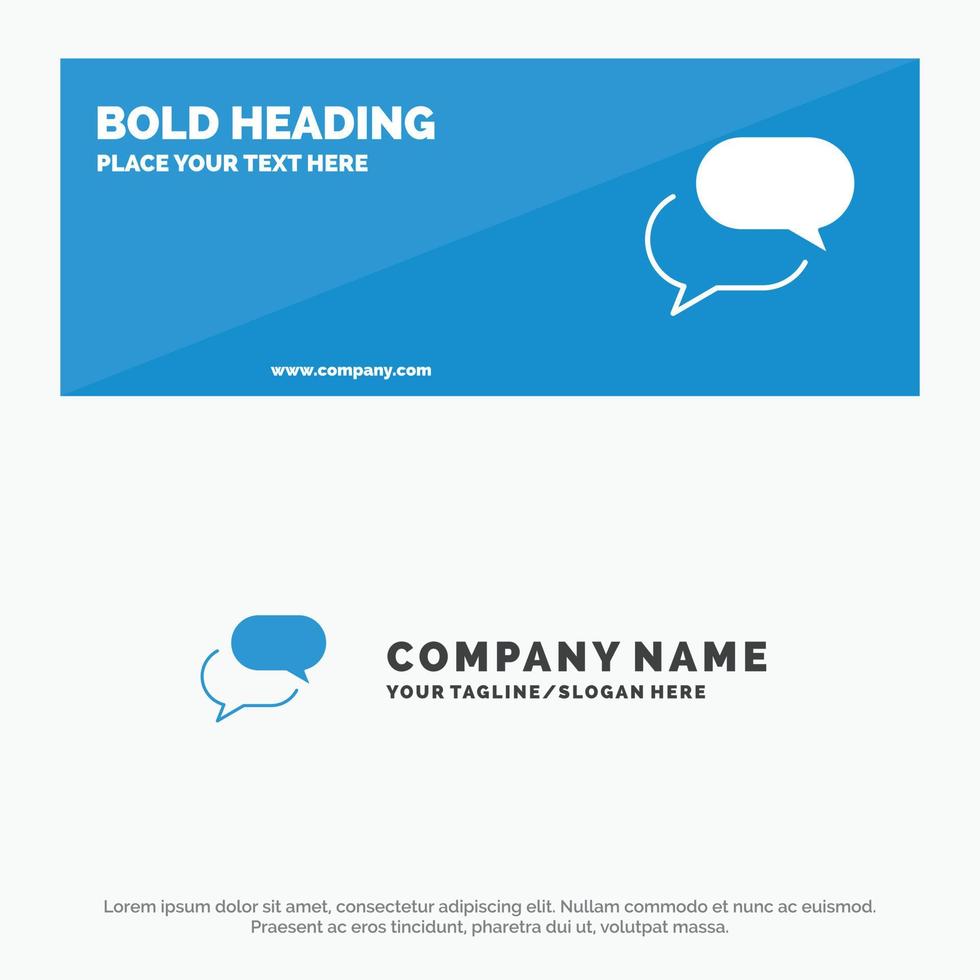 Chatting Chat Sms Mail SOlid Icon Website Banner and Business Logo Template vector