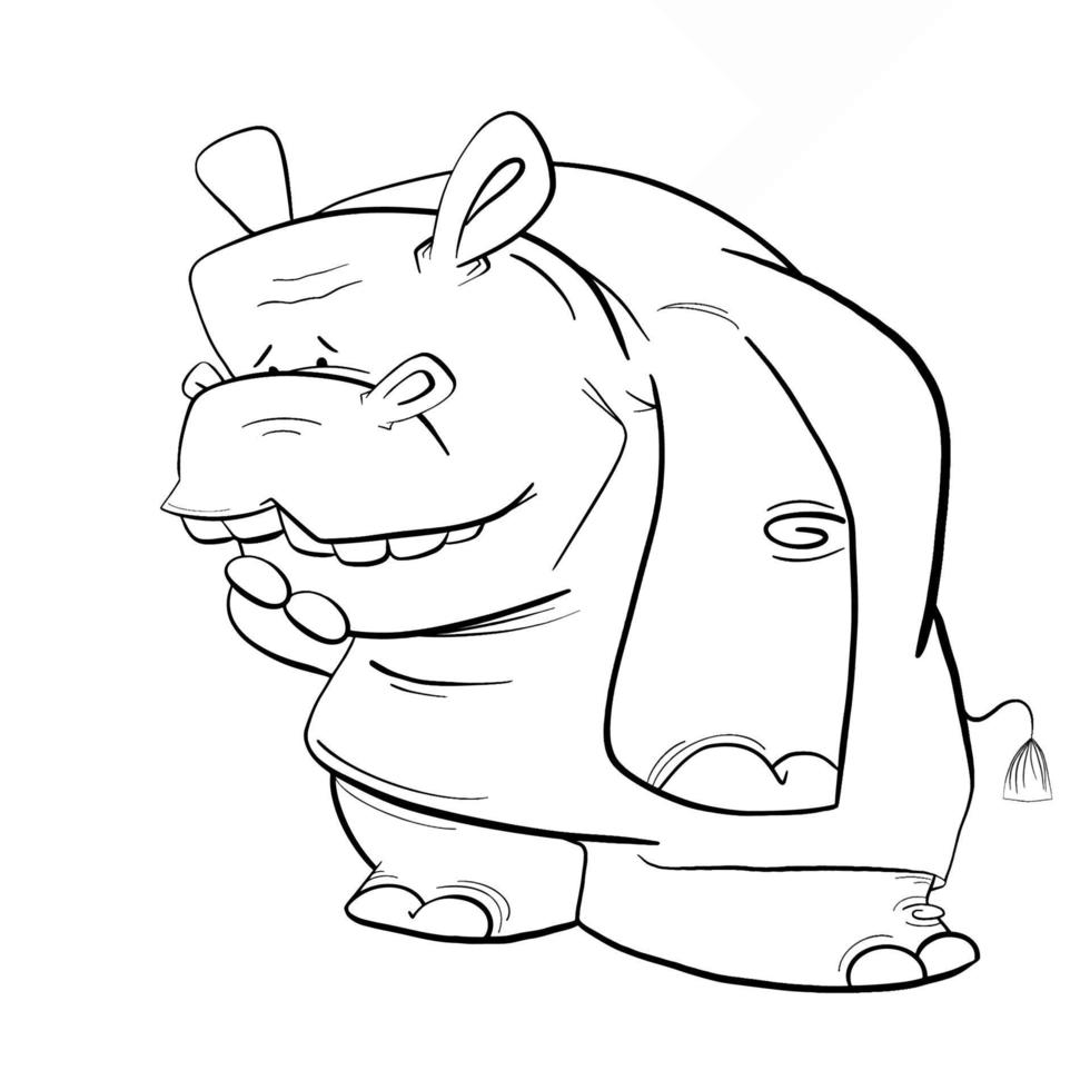 coloring giant hippo vector