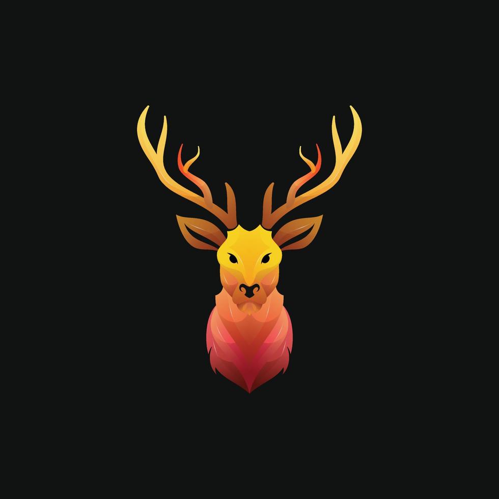 Deer head logo design gradient vector