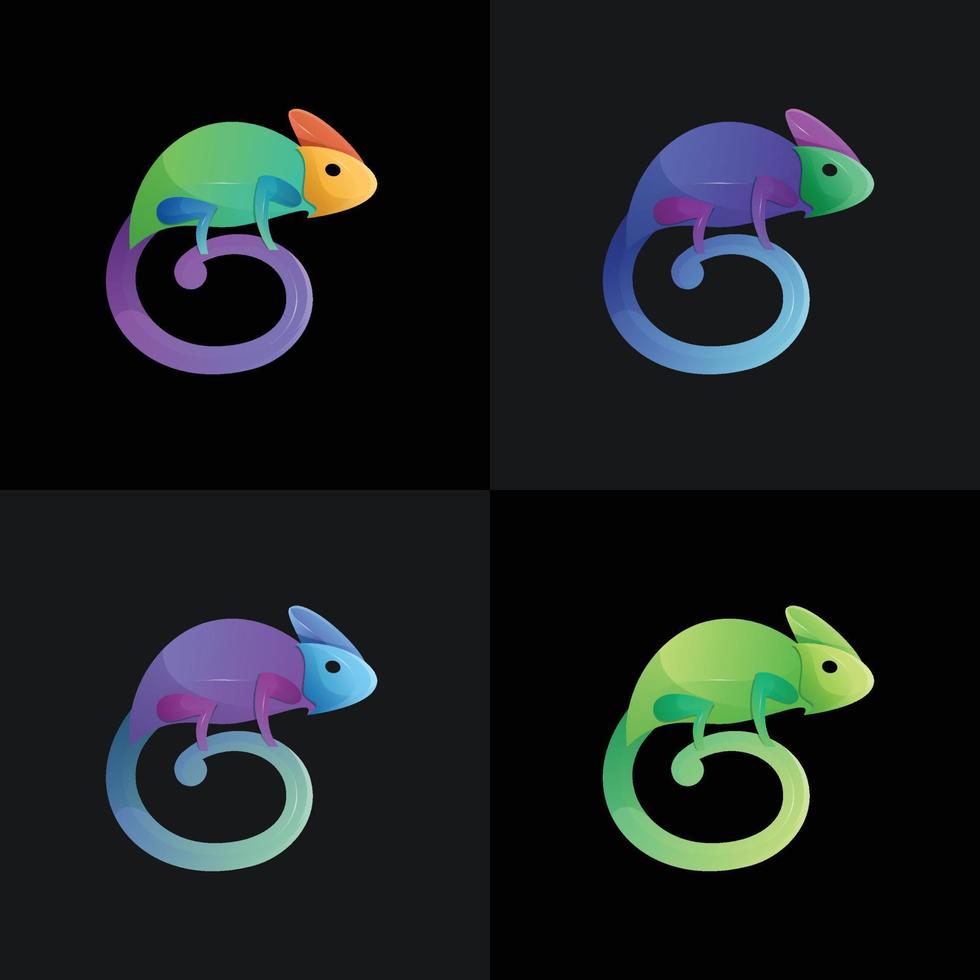 vector de diseño de logotipo de camaleón degradado