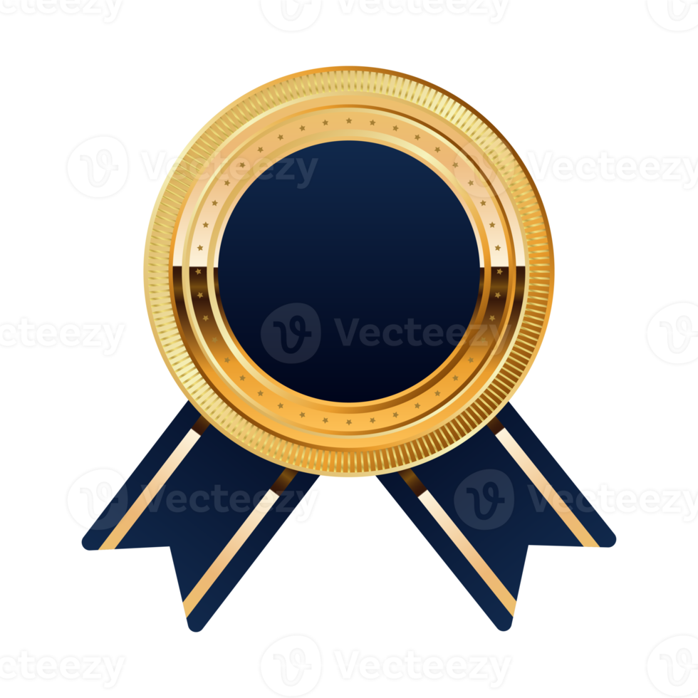 Premium Quality badge With Blue and Gold color png