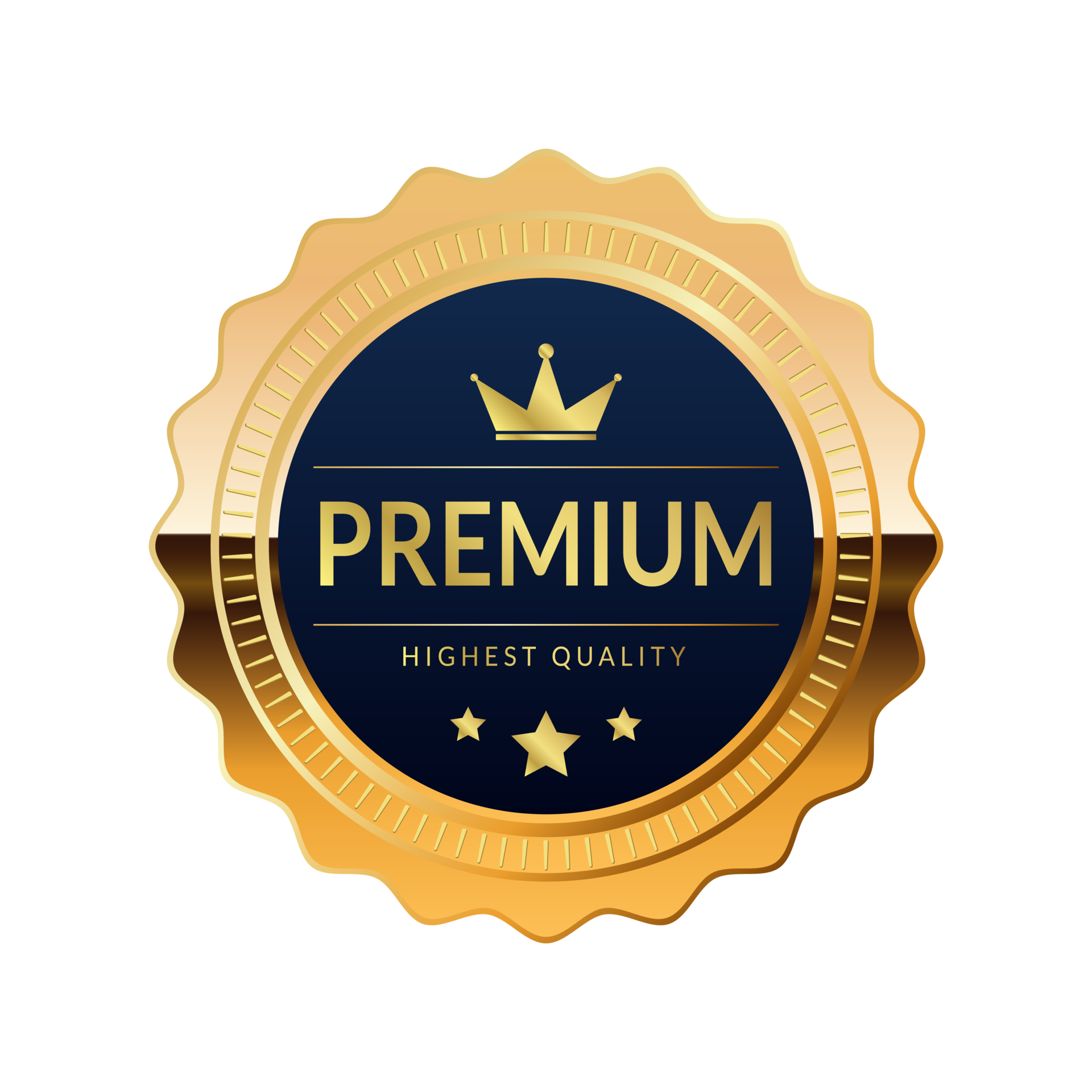 Premium Quality badge With Blue and Gold color 13195635 PNG