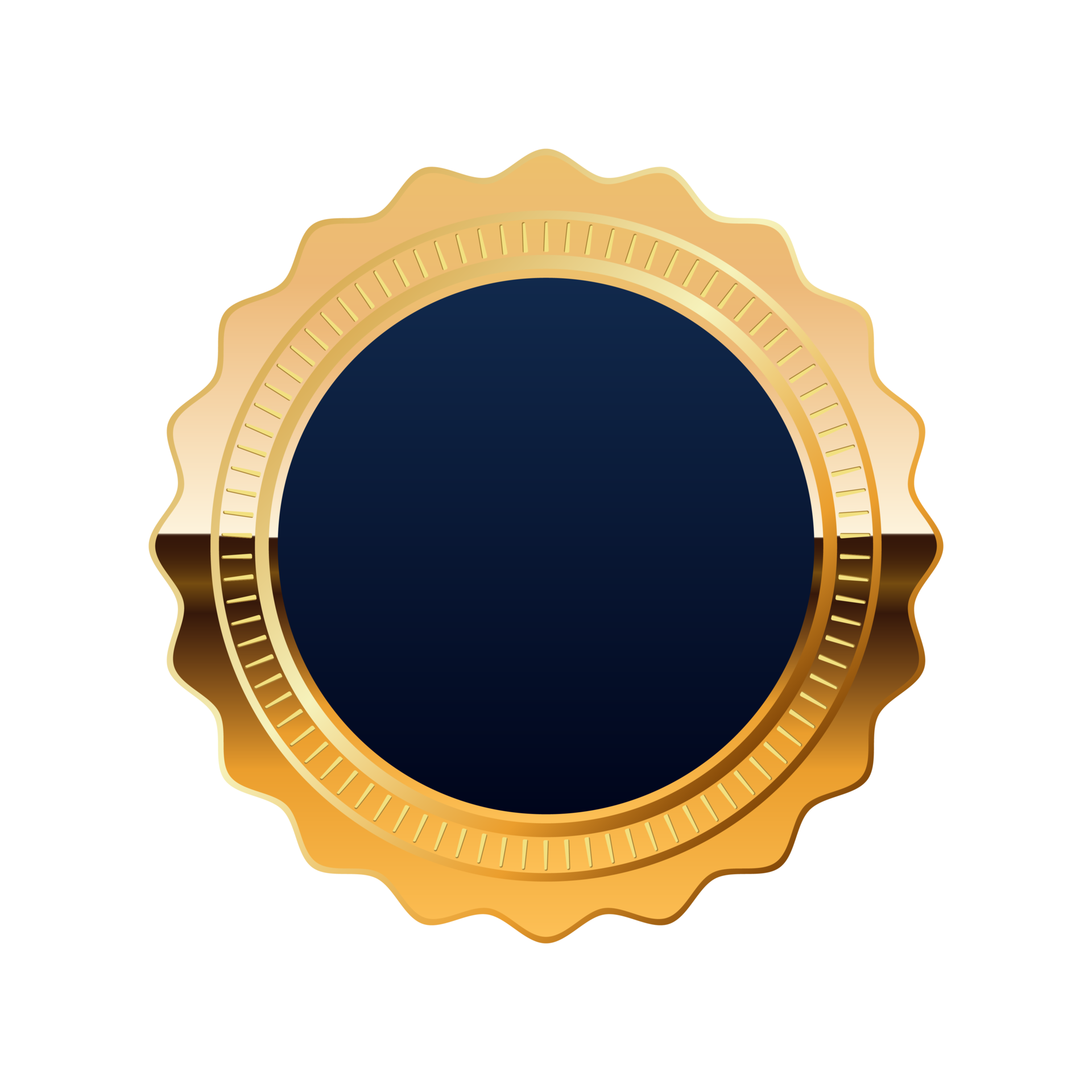 Premium Quality badge With Blue and Gold color 13195639 PNG