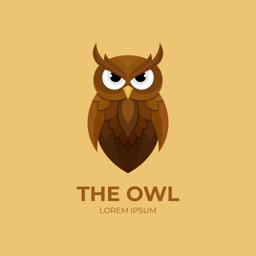 Owl bird cartoon vector logo design, animal owl icon symbol. for smart owl education vector illustration
