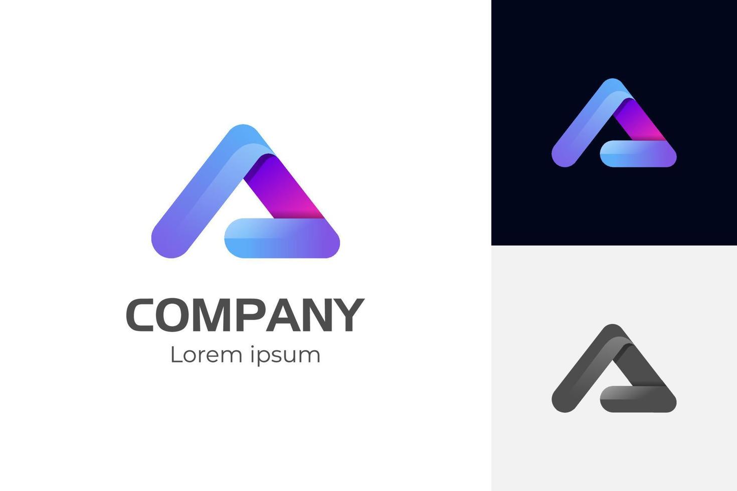 abstract triangle Letter A Professional logo, Arrow creative sign. Vector icon for technology and all kinds of business