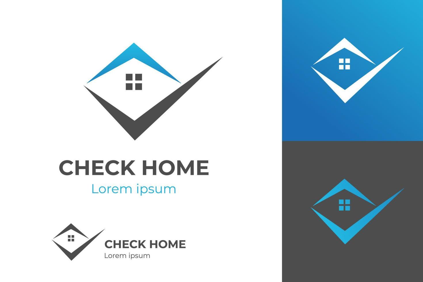 Real estate logo vector symbol icon design. home or house with chimney and check mark or tick elements design concept for Realty and property agency, construction or building industry icon design