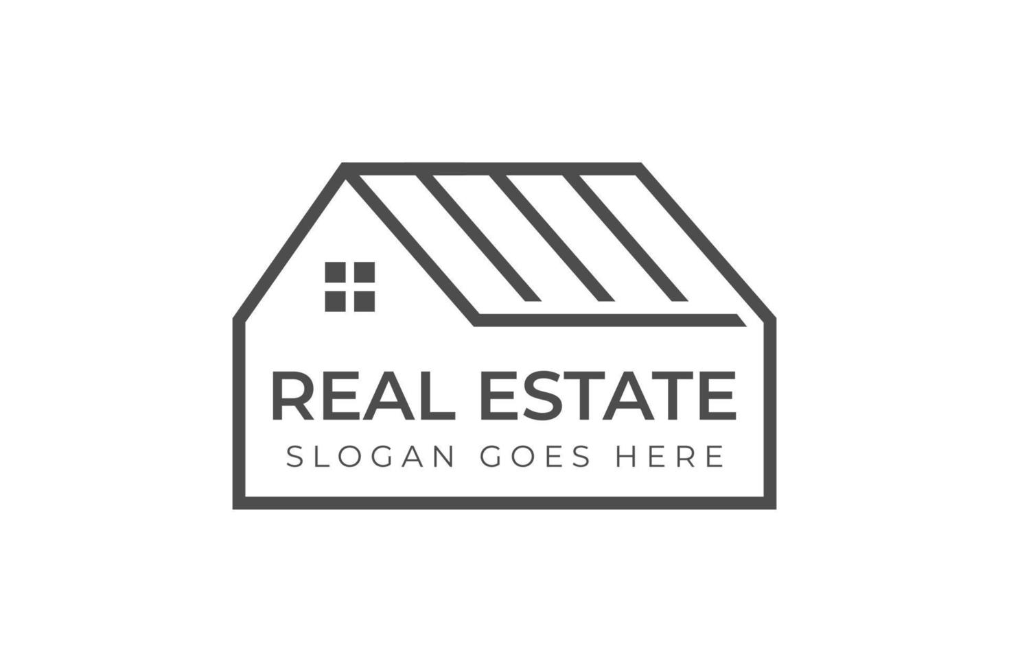 line Real Estate simple logo design, elegant and luxury home roof logo design vector