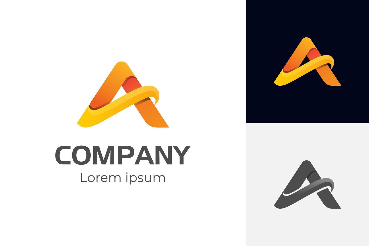 abstract triangle Letter A Professional logo, Arrow creative sign. Vector icon for technology and all kinds of business