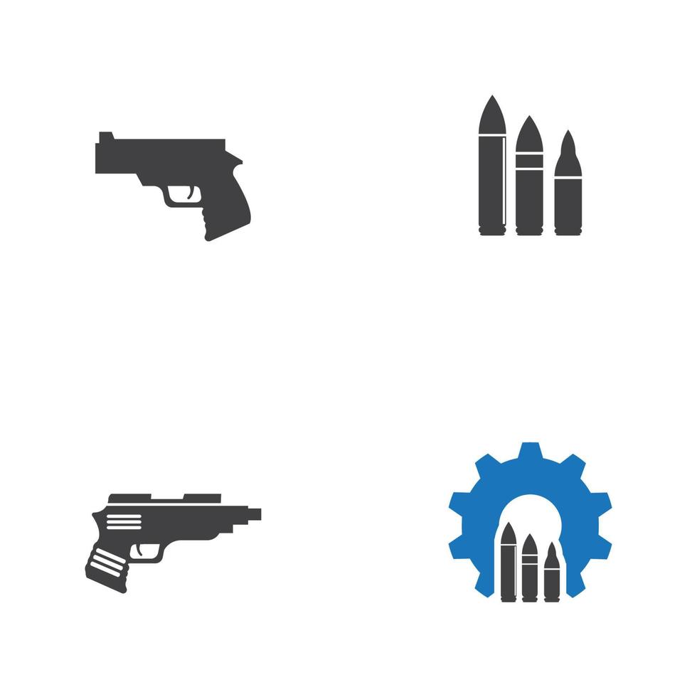 icono de vector de plantilla de ilustración de pistola