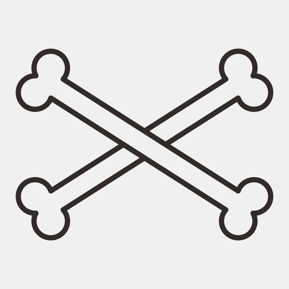 Icon crossbones. Day of the dead celebration elements. Icons in line style. Good for prints, posters, logo, party decoration, greeting card, etc. vector