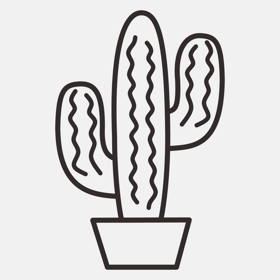 icono de cactus. elementos de celebración del día de los muertos. iconos en estilo de línea. bueno para impresiones, carteles, logotipos, decoración de fiestas, tarjetas de felicitación, etc. vector