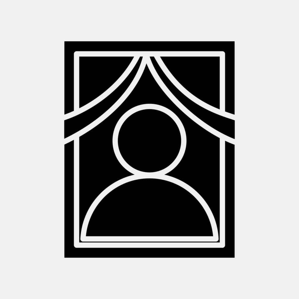 Icon photo of the dead. Day of the dead celebration elements. Icons in glyph style. Good for prints, posters, logo, party decoration, greeting card, etc. vector