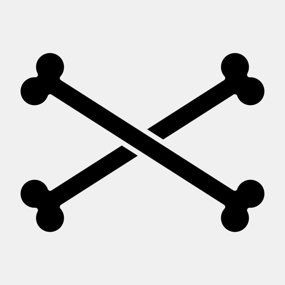 Icon crossbones. Day of the dead celebration elements. Icons in glyph style. Good for prints, posters, logo, party decoration, greeting card, etc. vector