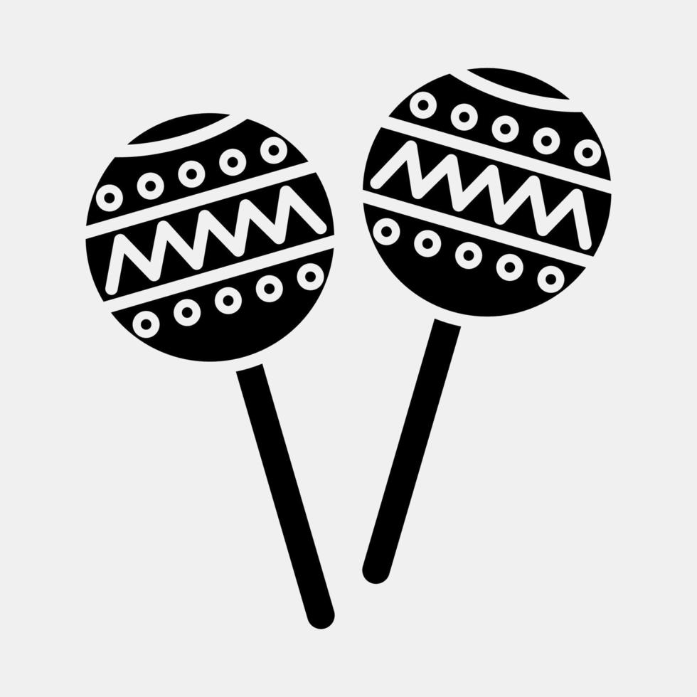 Icon maraca. Day of the dead celebration elements. Icons in glyph style. Good for prints, posters, logo, party decoration, greeting card, etc. vector
