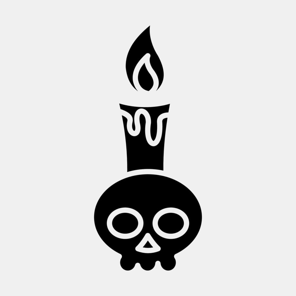 Icon candle. Day of the dead celebration elements. Icons in glyph style. Good for prints, posters, logo, party decoration, greeting card, etc. vector