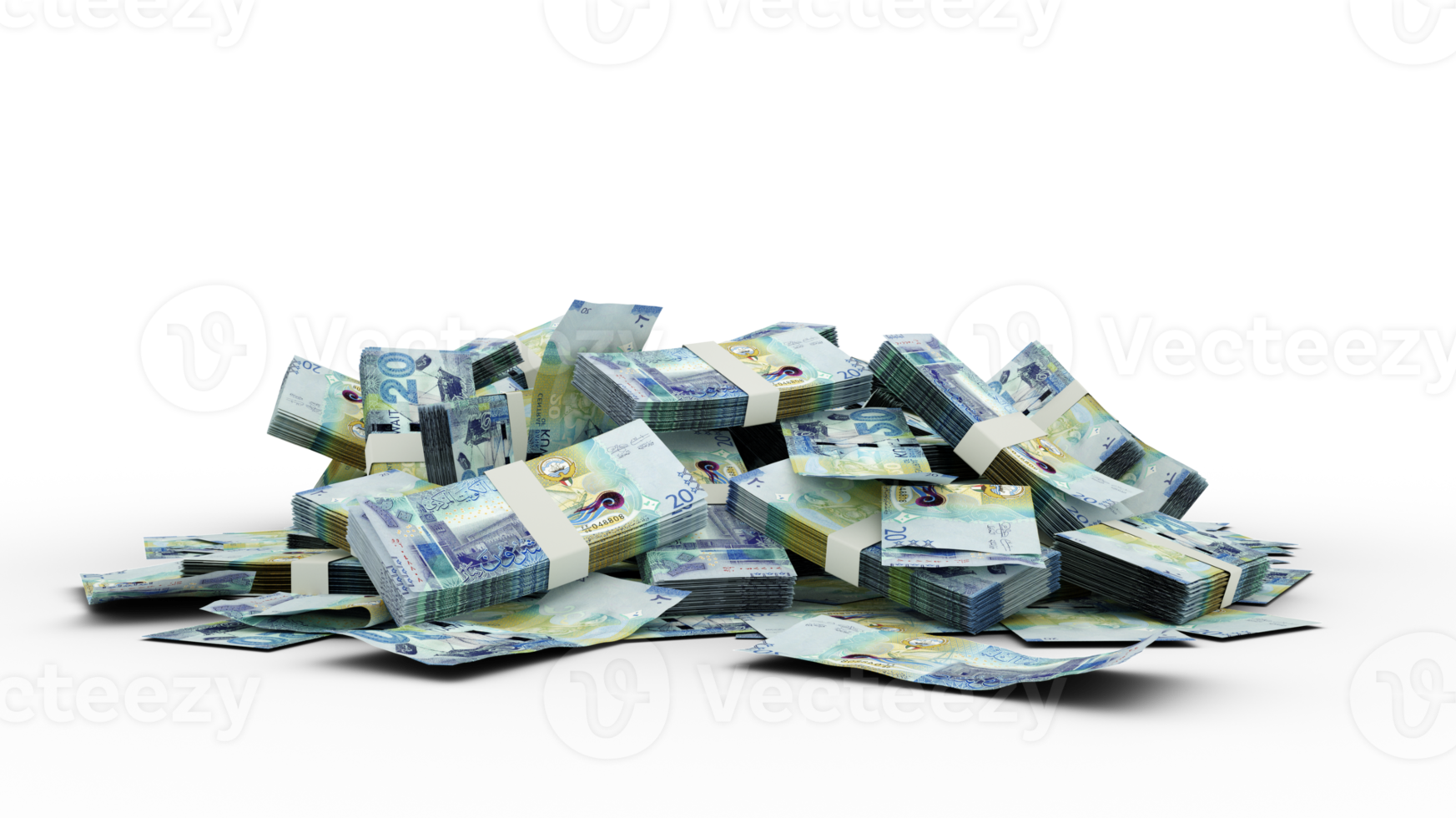 3d stack van Koeweit dinar aantekeningen png