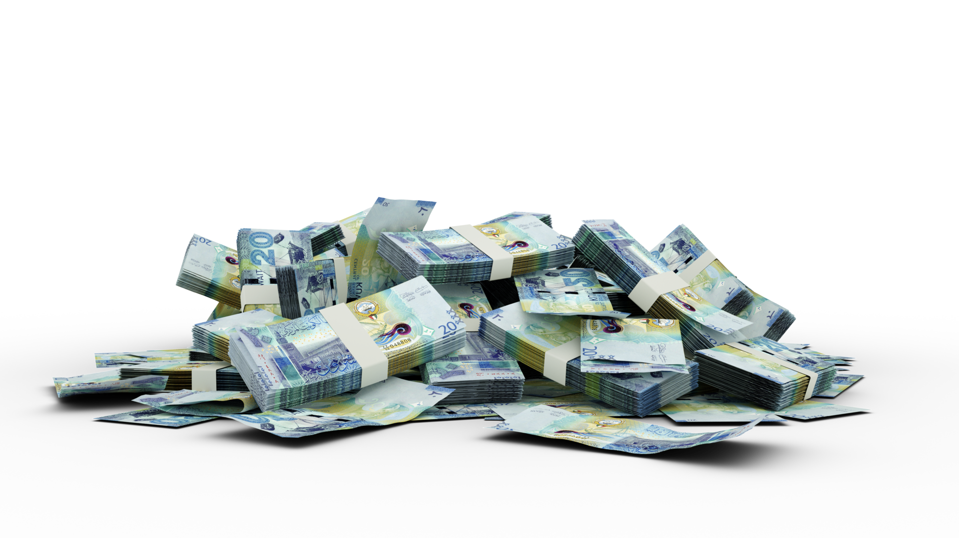3d-stack-of-kuwaiti-dinar-notes-13196496-png