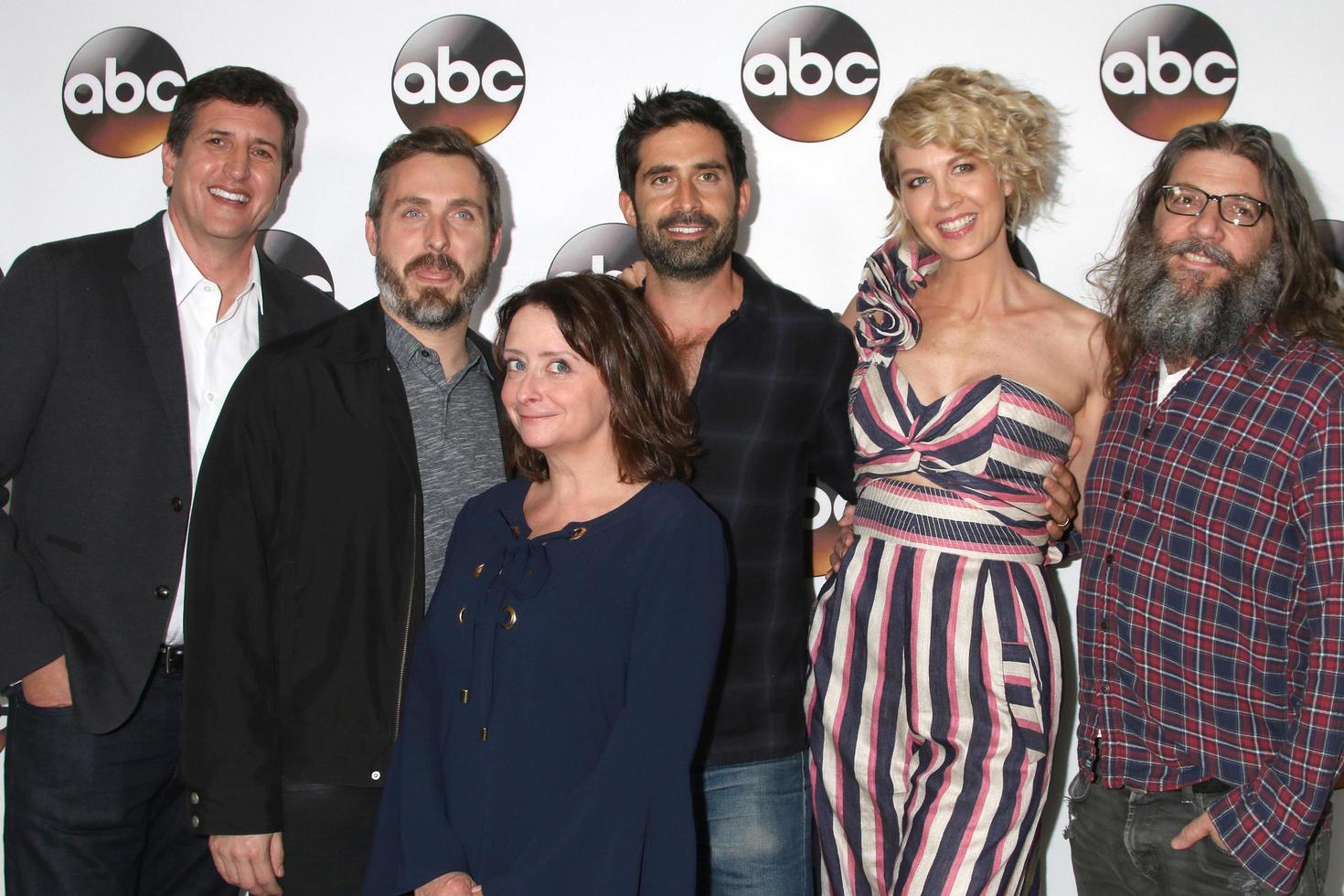 LOS ANGELES - JAN 10 - Doug Robinson, Patrick Osborne, Rachel Dratch, Stephen Schneider, Jenna Elfman, David Guarascio at the Disney ABC TV TCA Winter 2017 Party at Langham Hotel on January 10, 2017 in Pasadena, CA photo