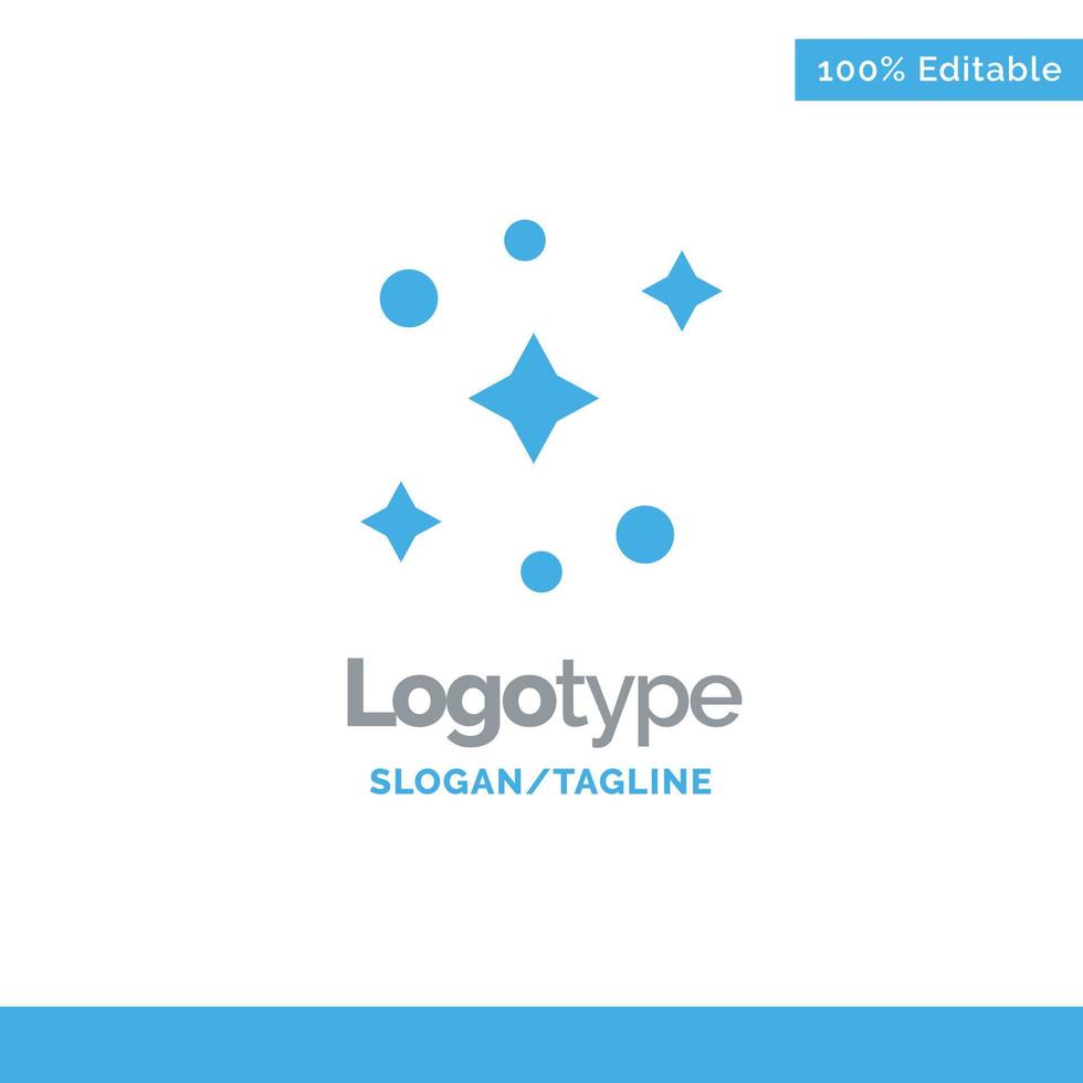 galaxia espacio estrellas azul sólido logotipo plantilla lugar para eslogan vector