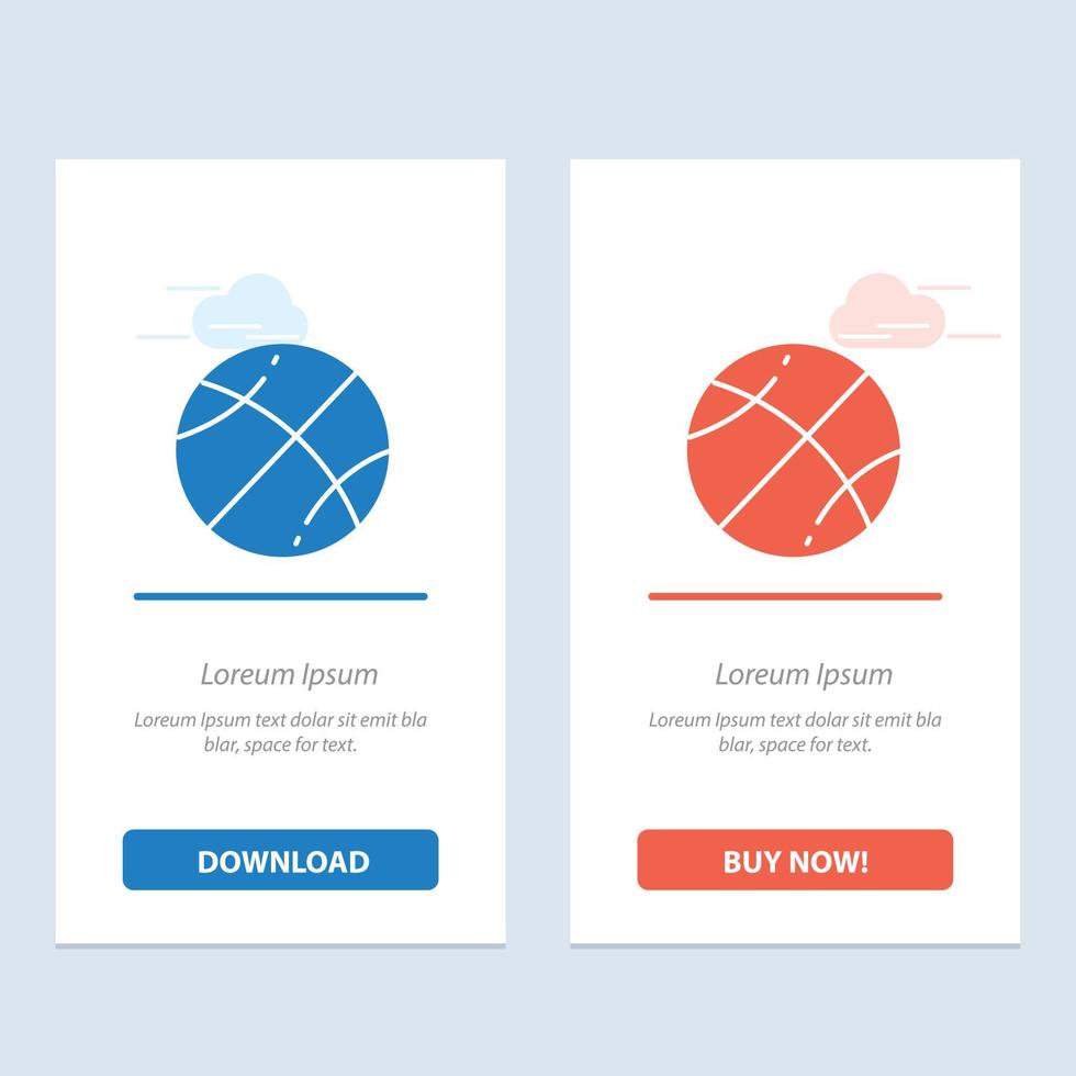 Basketball Ball Game Education  Blue and Red Download and Buy Now web Widget Card Template vector