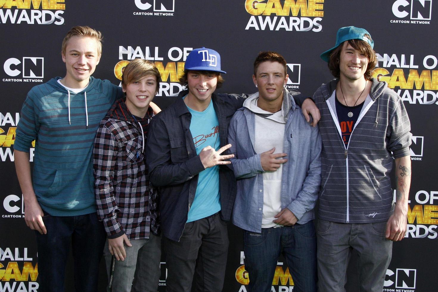 LOS ANGELES - FEB 18 - Emblem 3 at the 2012 Cartoon Network Hall of Game Awards at the Barker Hanger on February 18, 2012 in Santa Monica, CA photo