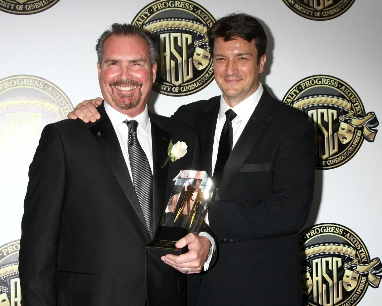 LOS ANGELES - FEB 15 - Bill Roe, Nathan Fillion at the 2015 American Society of Cinematographers Awards at a Century Plaza Hotel on February 15, 2015 in Century City, CA photo
