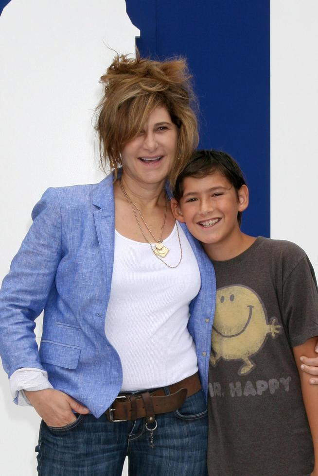 LOS ANGELES - JUL 28 - Amy Pascal, son arrives at the Smurfs 2 Premiere at the Village Theater on July 28, 2013 in Westwood, CA photo