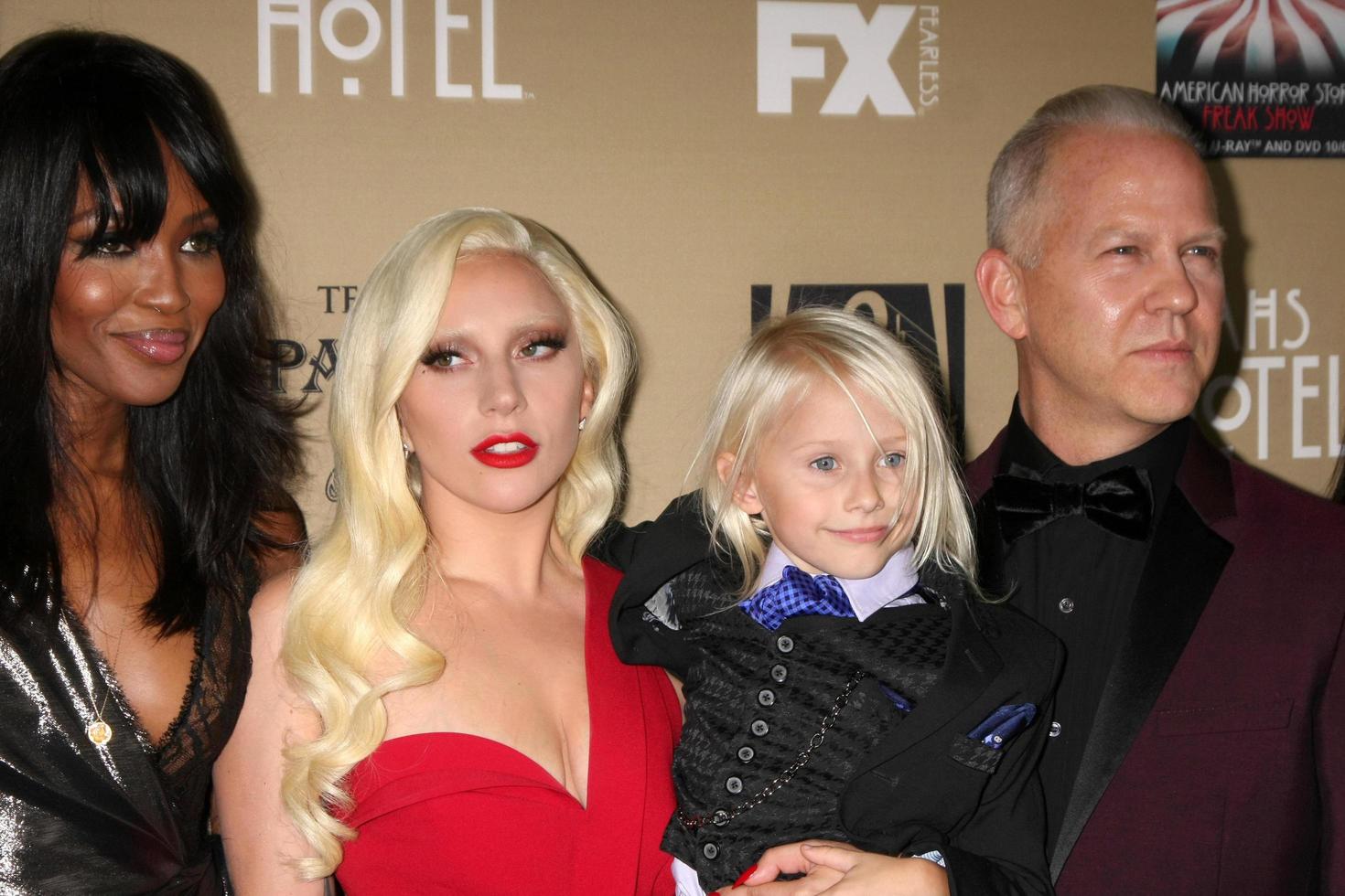 LOS ANGELES - OCT 3 - Naomi Campbell, Lady Gaga, Lennon Henry, Ryan Murphy at the American Horror Story - Hotel Premiere Screening at the Regal 14 Theaters on October 3, 2015 in Los Angeles, CA photo