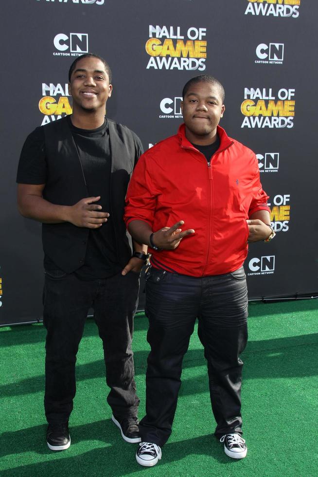 LOS ANGELES - FEB 18 - Chris Massey, Kyle Massey at the 2012 Cartoon Network Hall of Game Awards at the Barker Hanger on February 18, 2012 in Santa Monica, CA photo