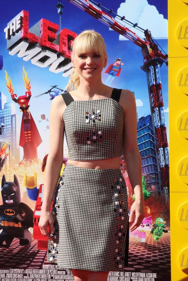 LOS ANGELES - FEB 1 - Anna Faris at the Lego Movie Premiere at Village Theater on February 1, 2014 in Westwood, CA photo