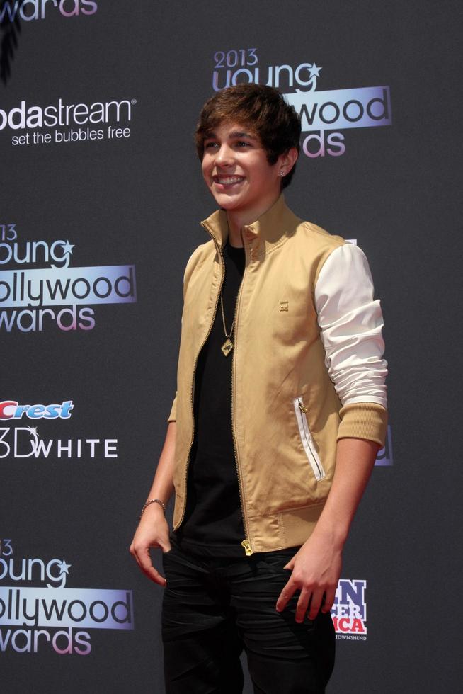 LOS ANGELES - AUG 1 - Austin Mahone arrives at the 2013 Young Hollywood Awards at the Broad Stage on August 1, 2013 in Santa Monica, CA photo