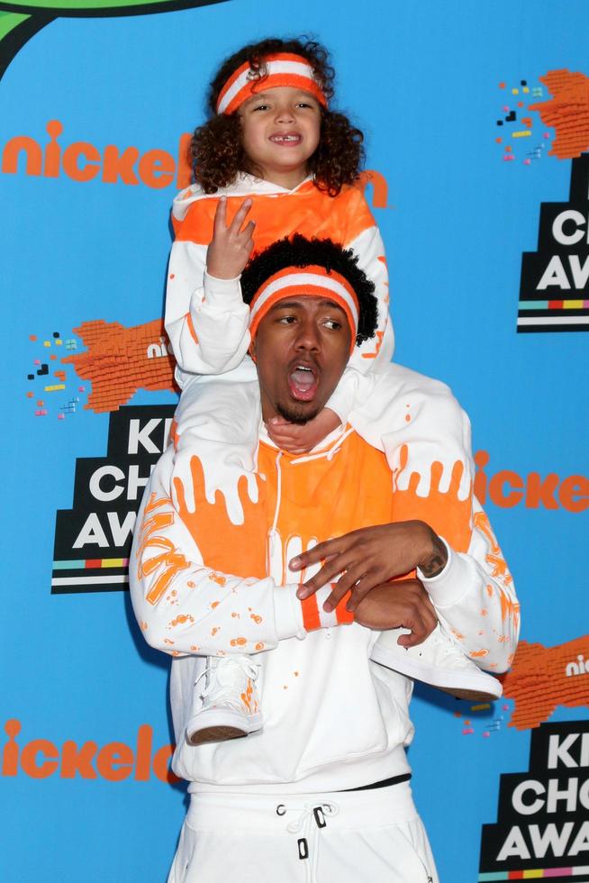 LOS ANGELES - MAR 24 Nick Cannon, Moroccan Cannon at the 2018 Kid s Choice Awards at Forum on March 24, 2018 in Inglewood, CA photo