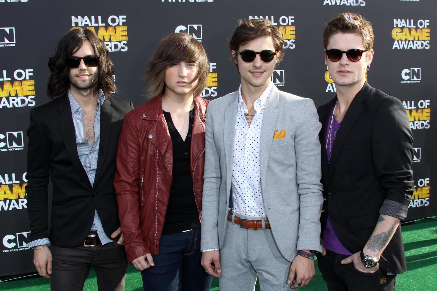 los angeles - 18 de febrero - nash overstreet, ryan follese, jamie follese, ian keaggy, hot chelle rae en los premios cartoon network hall of game 2012 en el barker hanger el 18 de febrero de 2012 en santa monica, ca foto