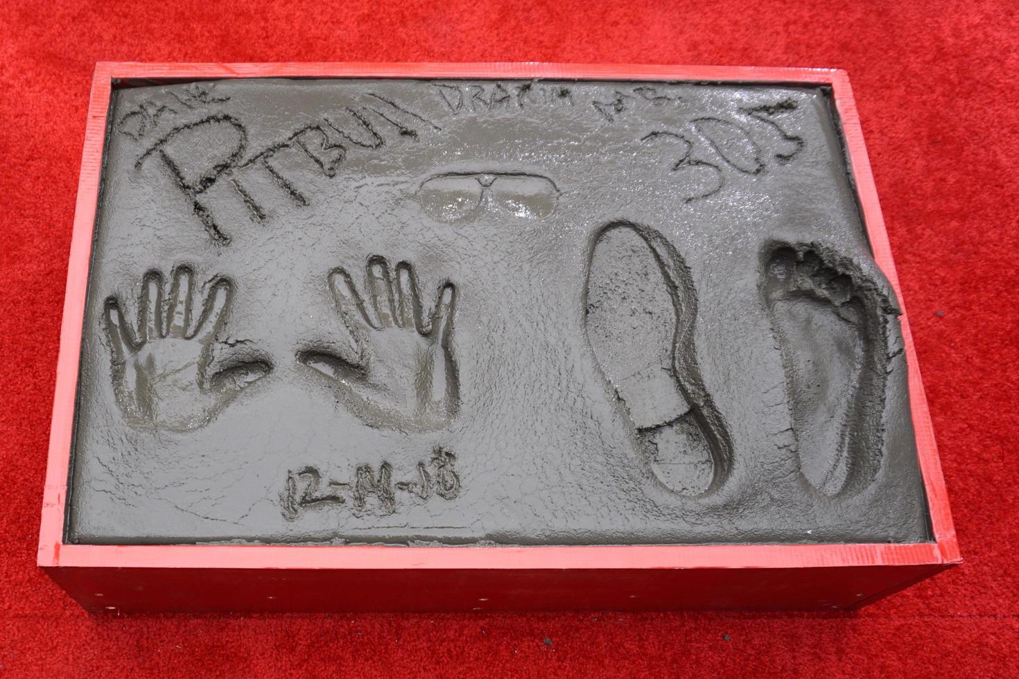 LOS ANGELES - DEC 14 - Pitbull, handprints at the Pitbull Hand and Footprint Ceremony at the TCL Chinese Theater IMAX on December 14, 2018 in Los Angeles, CA photo