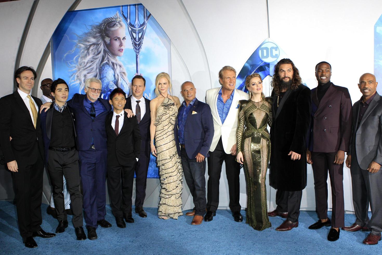 LOS ANGELES - DEC 12 - Rob Cowan, James Wan, Patrick Wilson, Nicole Kidman, Dolph Lundgren, Amber Heard, Jason Momoa, Yahya Abdul-Mateen II, Michael Beach at the Aquaman Premiere at the TCL Chinese Theater IMAX on December 12, 2018 in Los Angeles, CA photo