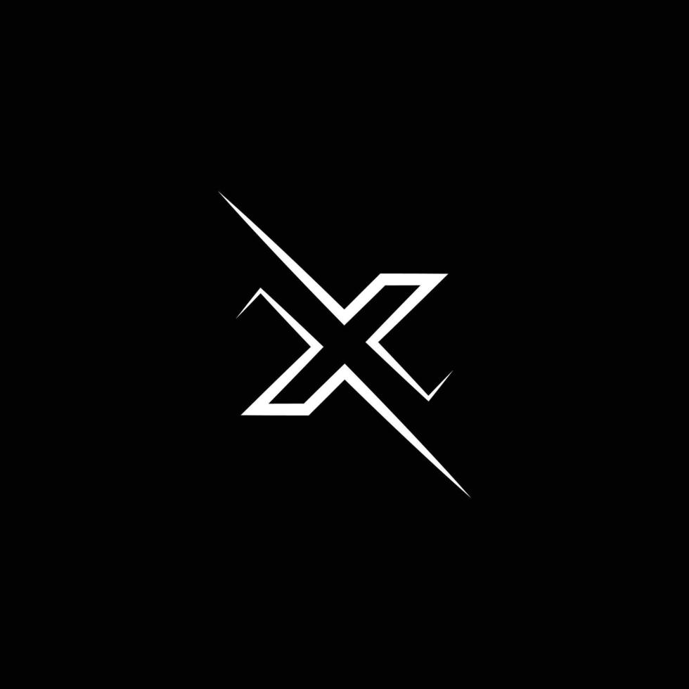 elegante letra x espacio negativo logotipo moderno vector