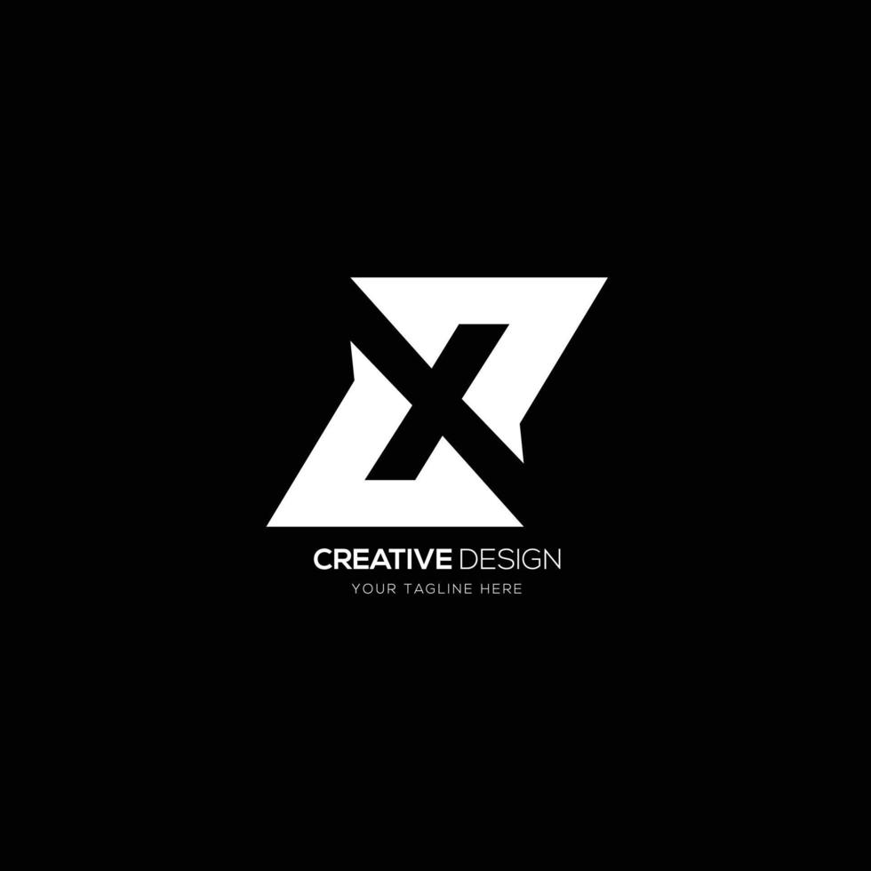 Modern letter X negative space branding logo vector