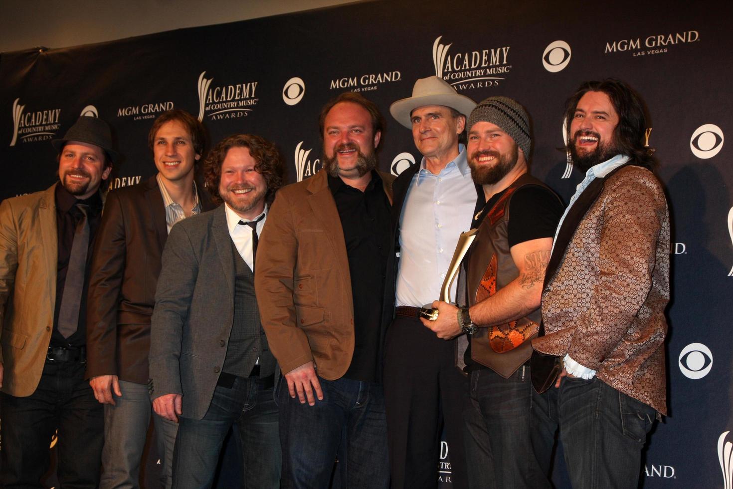 LAS VEGAS - APR 3 - Zac Brown Band and James Taylor in the Press Room at the Academy of Country Music Awards 2011 at MGM Grand Garden Arena on April 3, 2010 in Las Vegas, NV photo