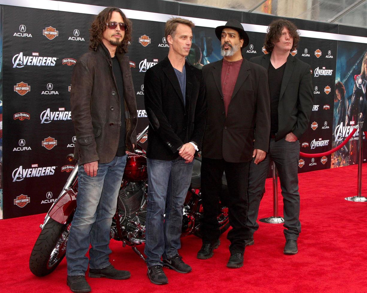 LOS ANGELES - APR 11 - Chris Cornell, Matt Cameron, Kim Thayil, Ben Shepherd, Soundgarden at the Avengers Premiere at the El Capitan Theater on April 11, 2012 in Los Angeles, CA photo