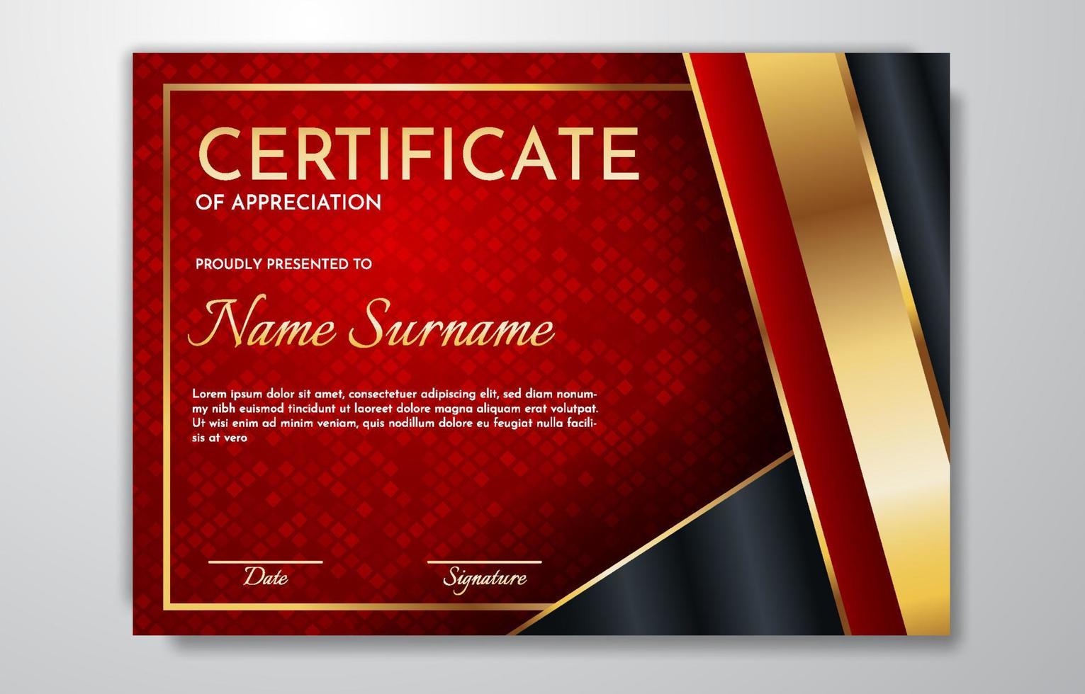 Certificate of Appreciation Template vector