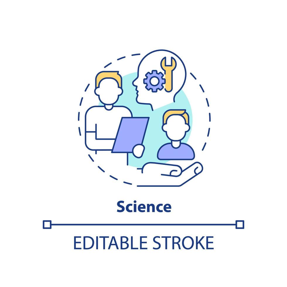 Science concept icon. Professional coaching session abstract idea thin line illustration. Psychological approach. Isolated outline drawing. Editable stroke. vector