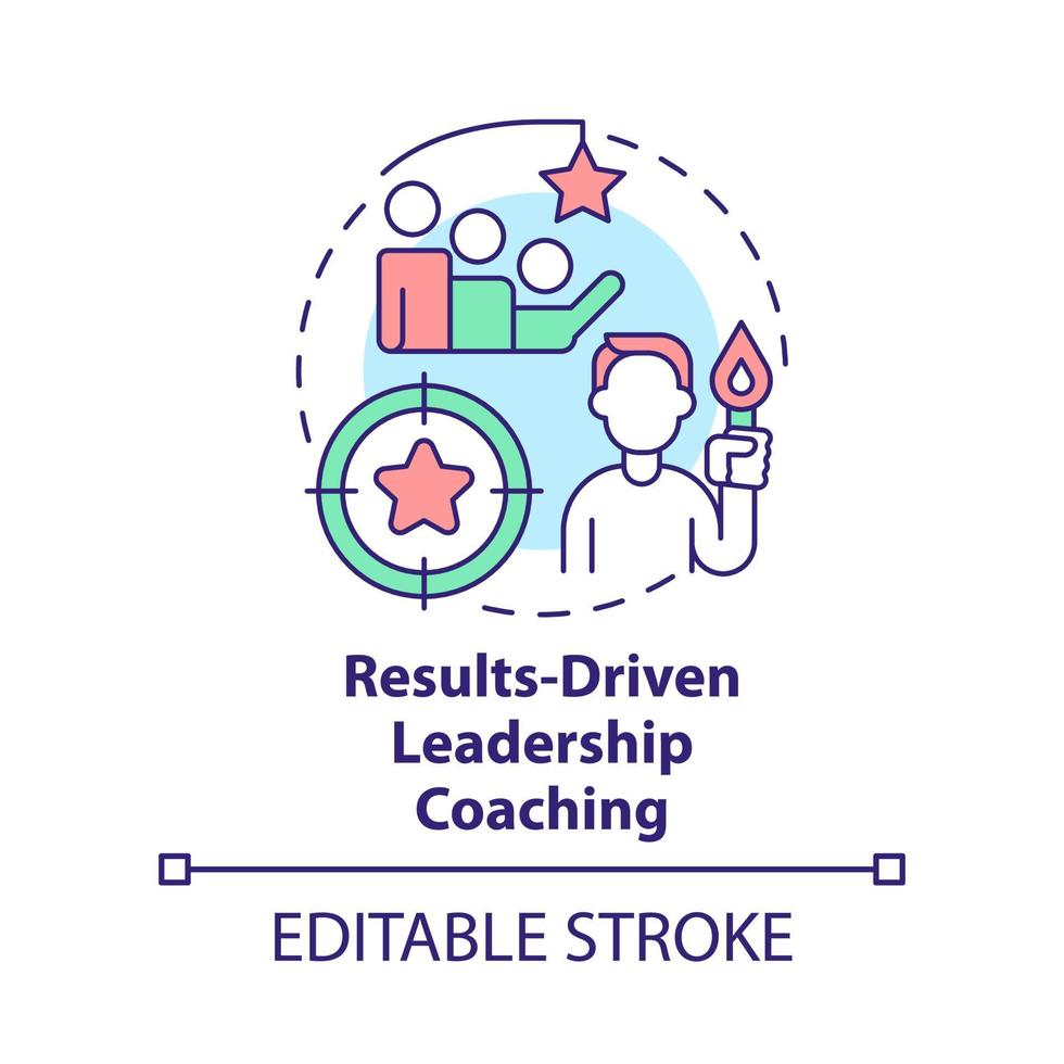 Results-driven leadership coaching concept icon. Business training service abstract idea thin line illustration. Isolated outline drawing. Editable stroke. vector