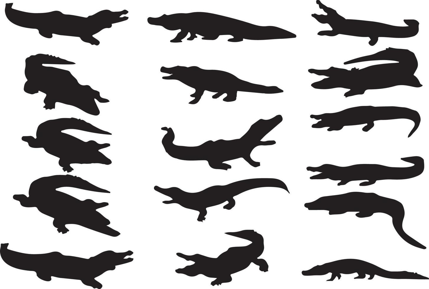 The set of Crocodile silhouette collection vector