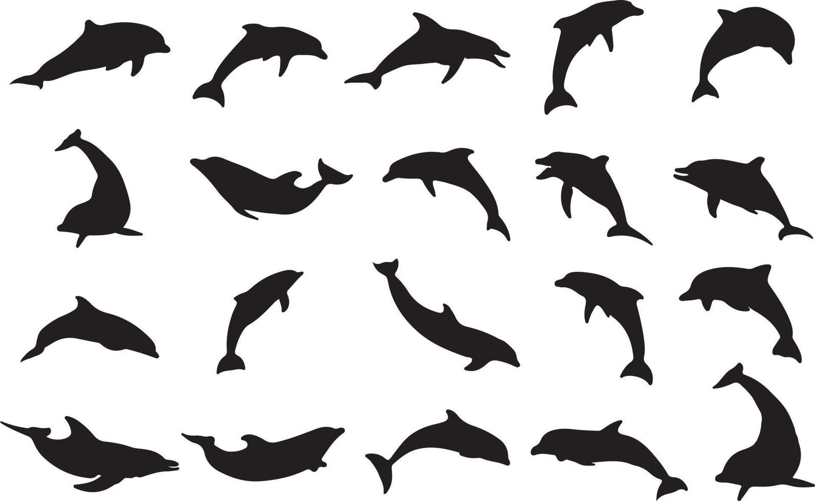 The set of Dolphin Silhouette collection vector