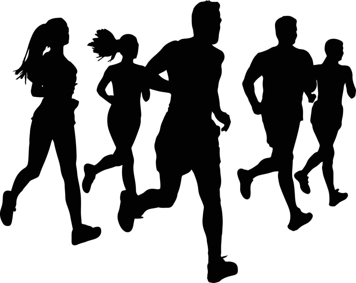 The set of Jogging silhouette collection vector