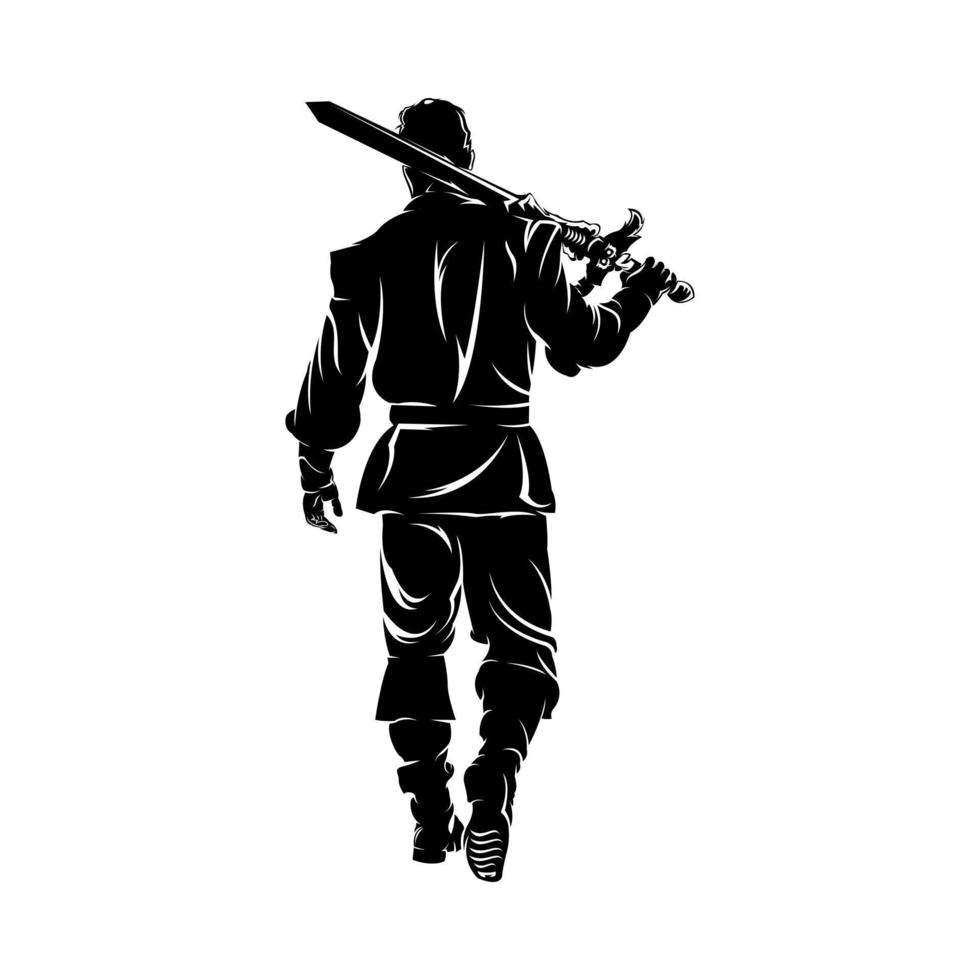 warrior silhouette illustration vector