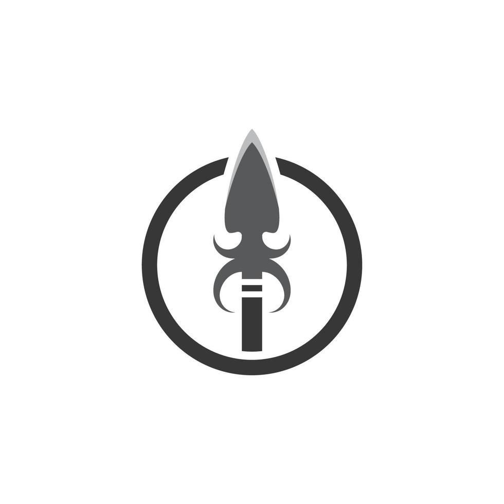 plantilla de icono de ilustración de vector de lanza