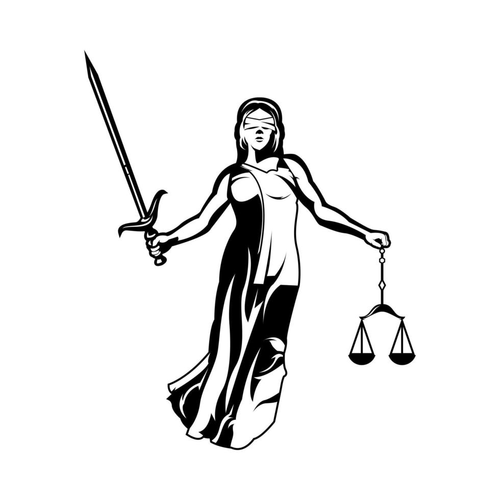 logotipo de la señora de la justicia vector
